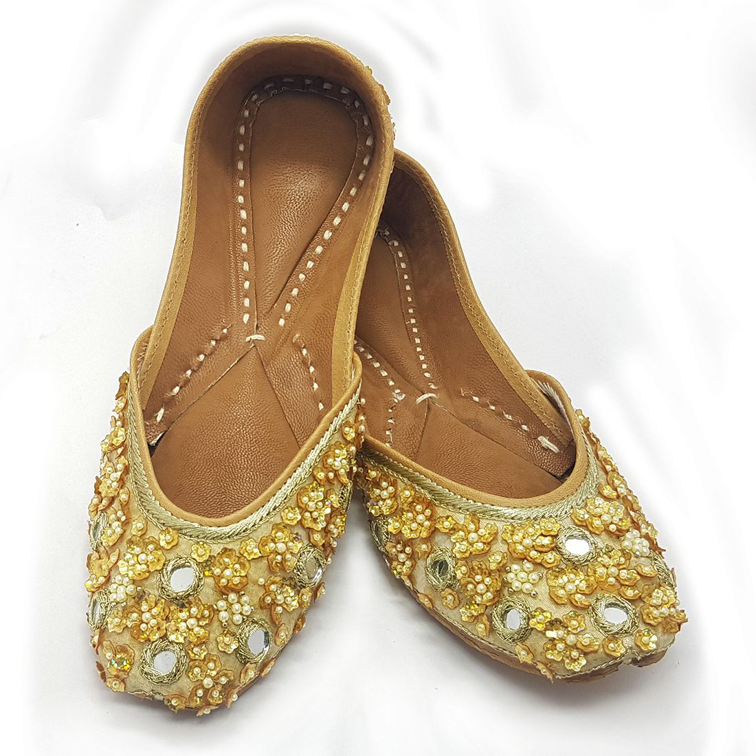 Just Differ Gold Ethnic Footwear Price in India- Buy Just Differ Gold ...