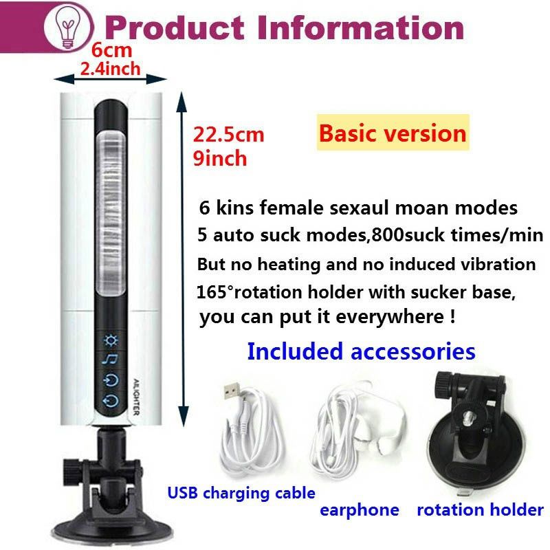 Male Masturbation Cup Auto Suck Smart Sexual Moans Heating Induced