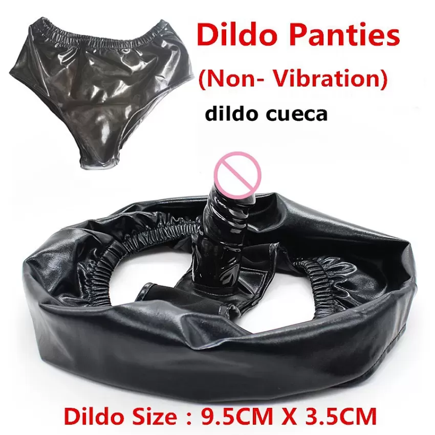 Leather Elastic Dildo Panties Discreet Wear Silicone Dildo