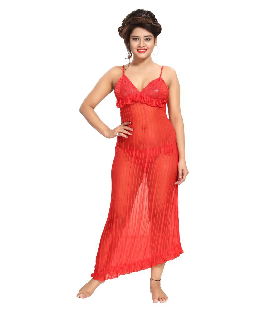 Buy Rangmor Satin Night Dress Red Online At Be