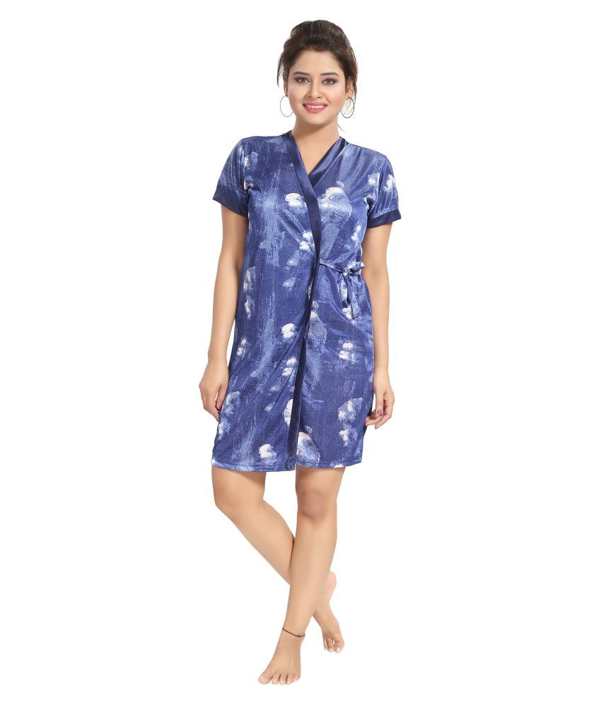 buy shopping world satin night dress blue    prices