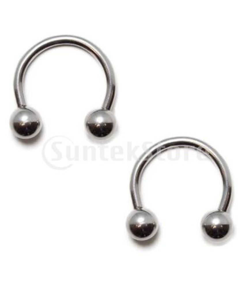 Stainless Steel Horseshoe Ball Septum Lip Nose Ear Barbell Rings: Buy ...