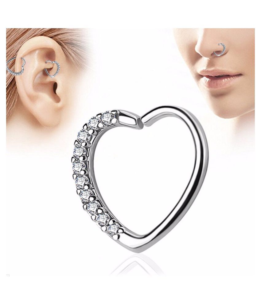 heart hoop cartilage earring