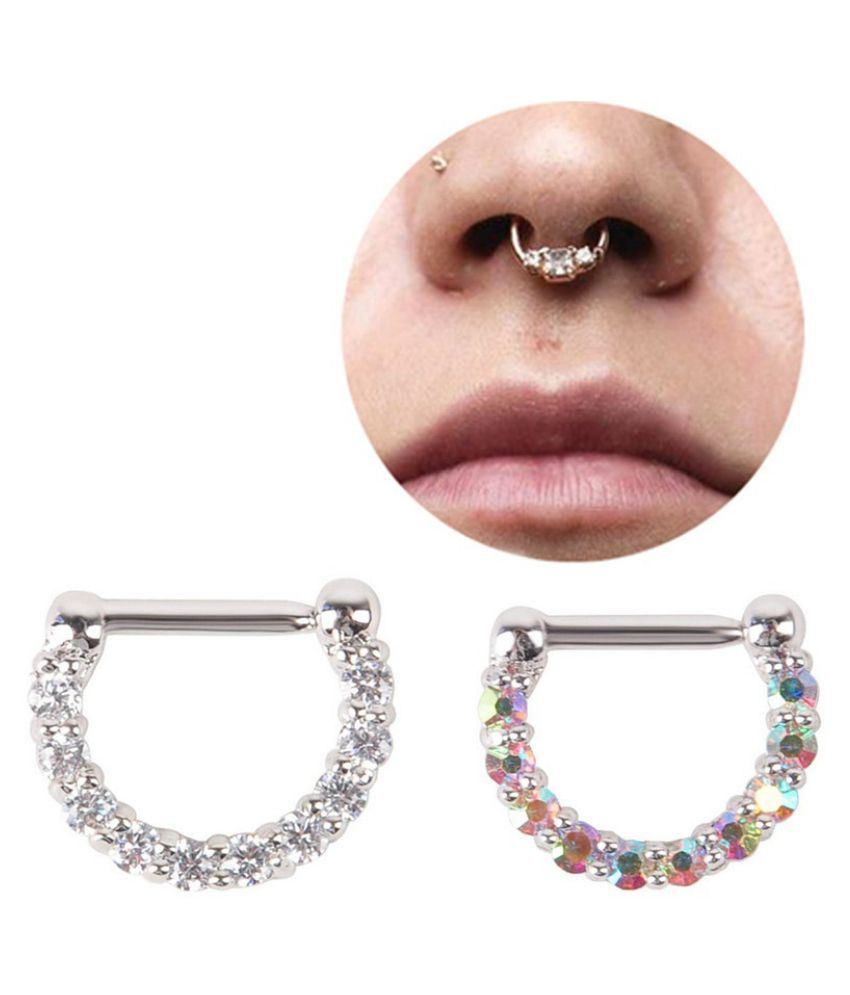 Nose Piercing Septum Clicker Real Clip Rings Piercing Jewelry Septum Nose Ring