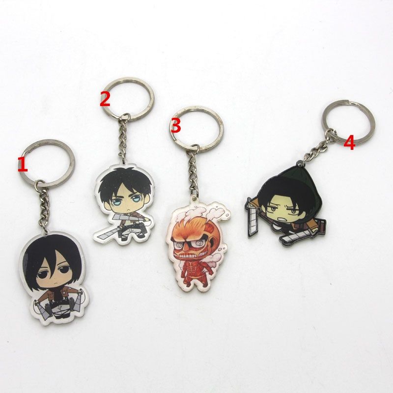 Attack On Titan Shingeki No Kyojin Acrylic Keychain Action Figure 