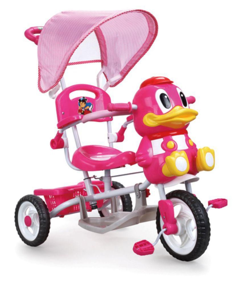     			Toyhouse Easy to Steer Duck Baby Tricycle with Canopy and Push Handle Steering system,Pink
