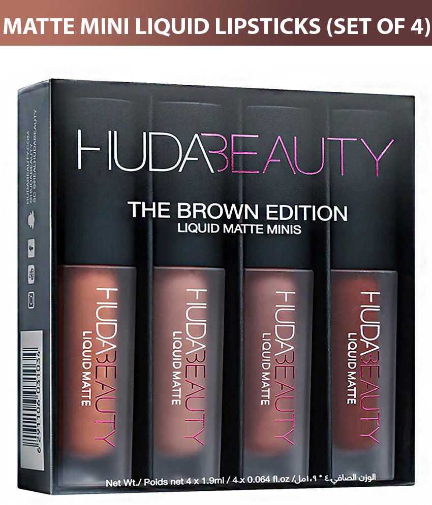 Huda Beauty Matte Minis Brown Edition Liquid Lipstick Set of 4: Buy ...