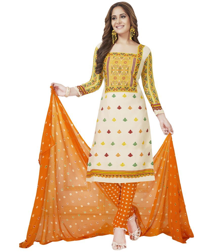 Parihar Multicoloured Chiffon Dress Material Buy Parihar
