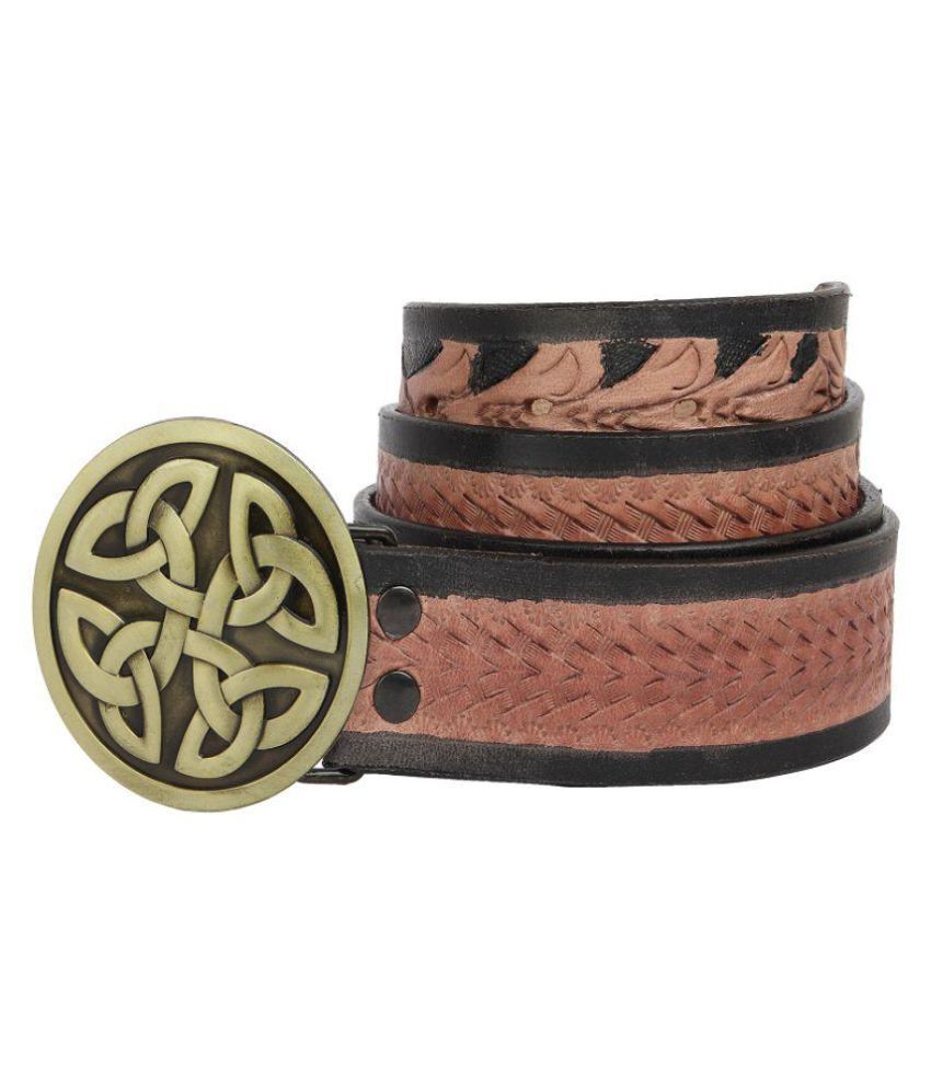 Sri Brown Leather Casual Belt - Pack of 1: Buy Online at Low Price in ...