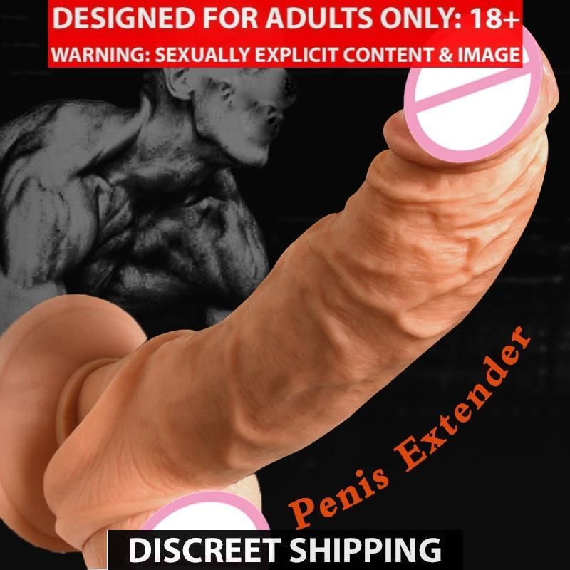 Peniss Extender Super Soft Silicone Realistic Cock Sleeve Reusable Condoms Sex Toys For Men On The Peniss Extender Super Soft Silicone Realistic Cock Sleeve Reusable Condoms Sex Toys For Men On The