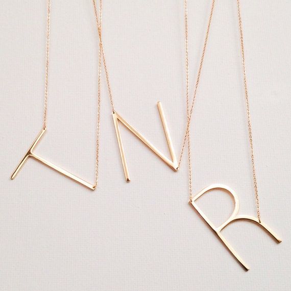 angled initial necklace