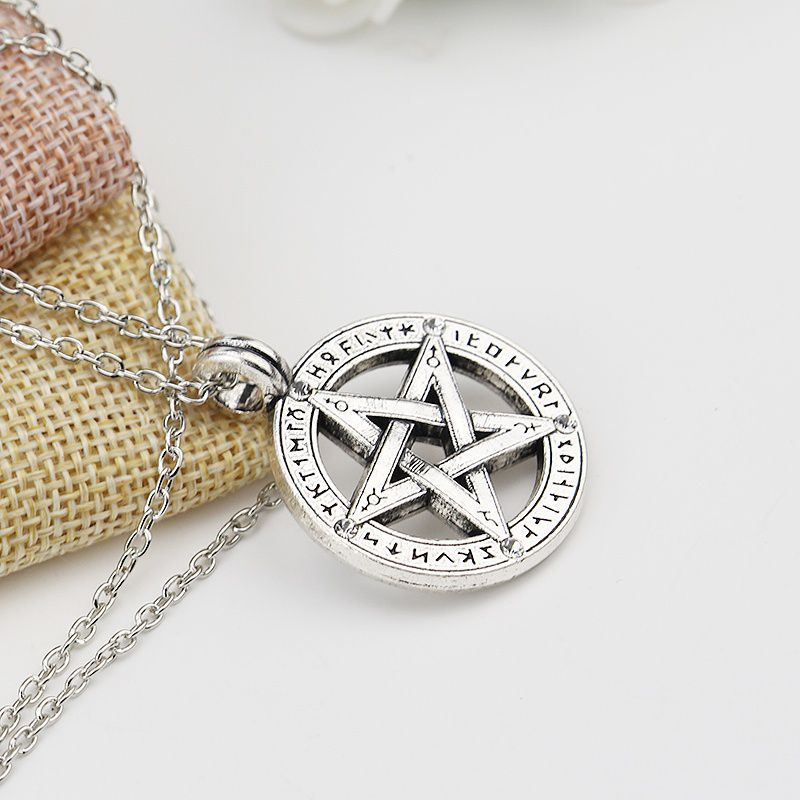 Gift Wrapped Richsteel Stainless Steel/18K Gold/Black Plated Star Pentagram Necklace for Men Pentacle Pendant with Chain 