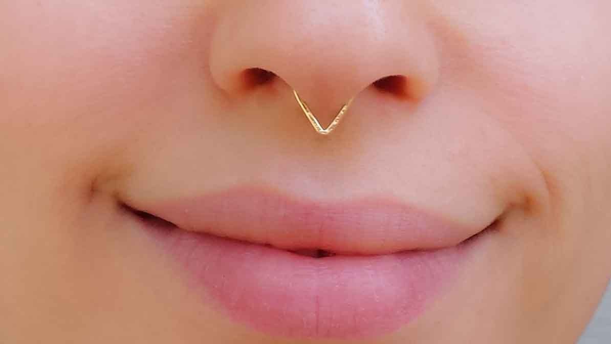 septum nose ring gold