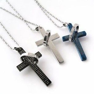 cross necklace with ring