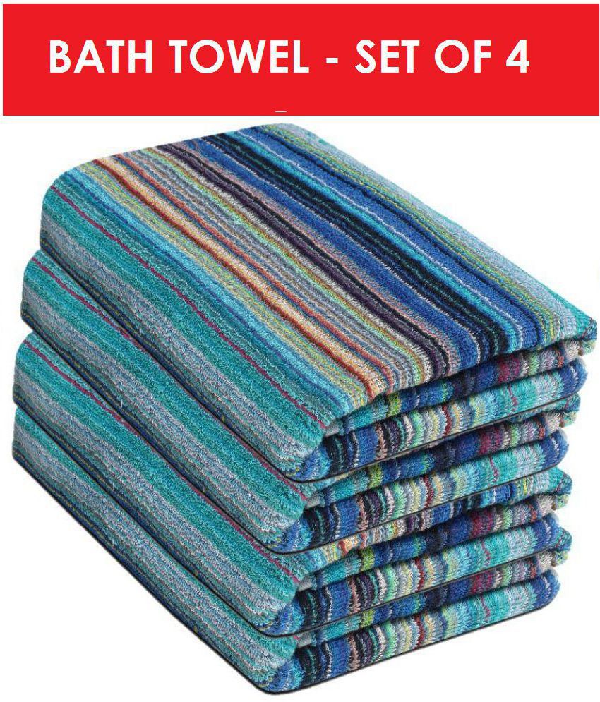     			Fresh From Loom Set of 4 Terry Bath Towel Blue