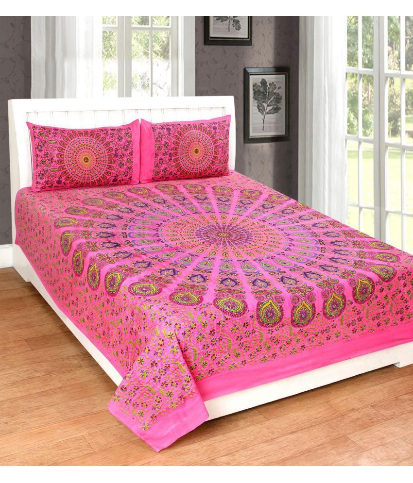 Uniqchoice Cotton 2 Double Bedsheets with 4 Pillow Covers ( x ) Buy