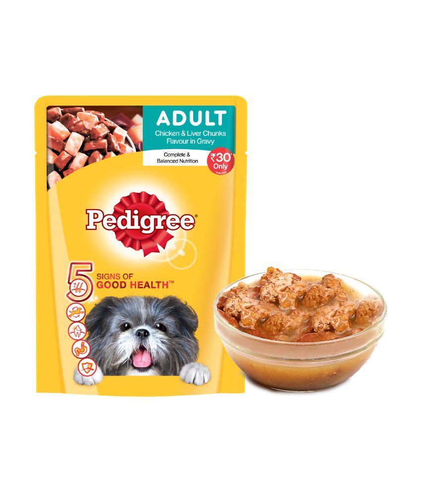 Pedigree Wet Dog Food, Chicken & Liver Chunks in Gravy for