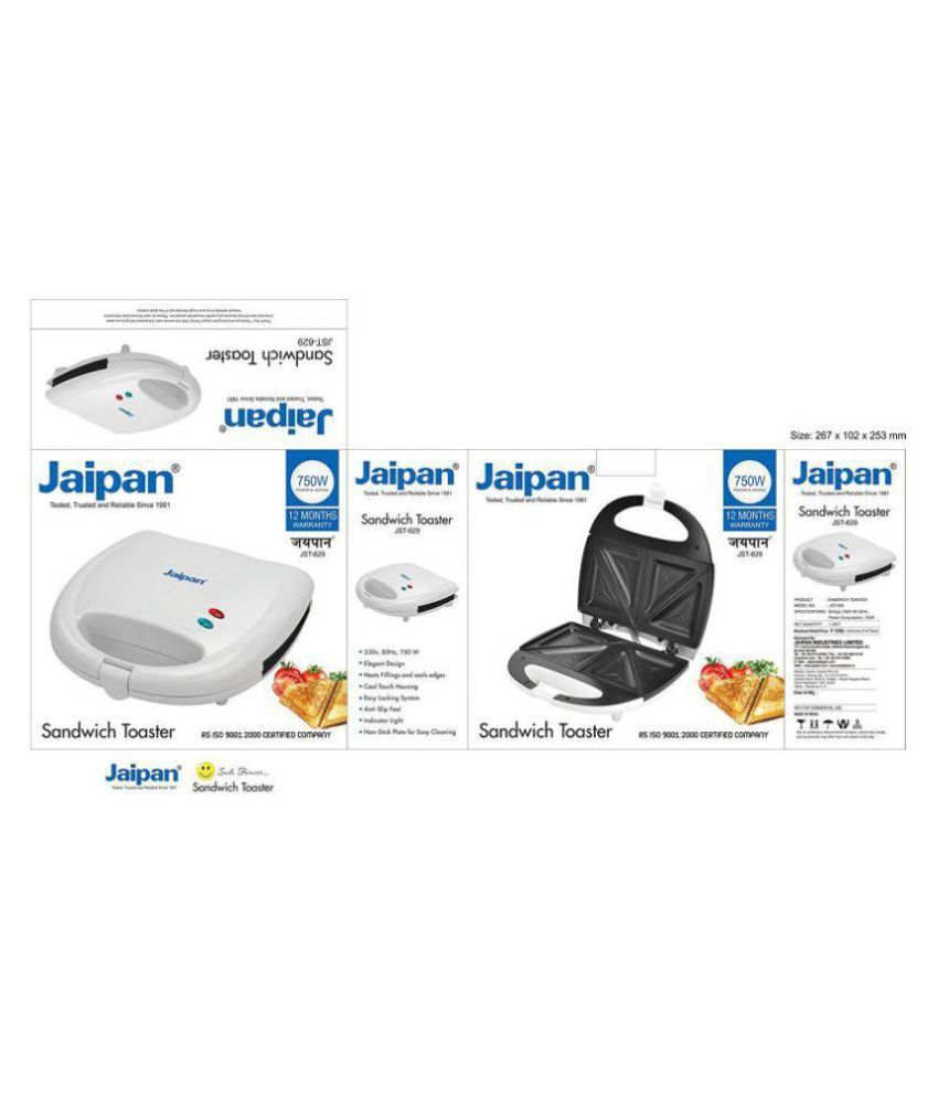 Jaipan JPPT0003 750 Watts Sandwich Toaster Price in India Buy Jaipan