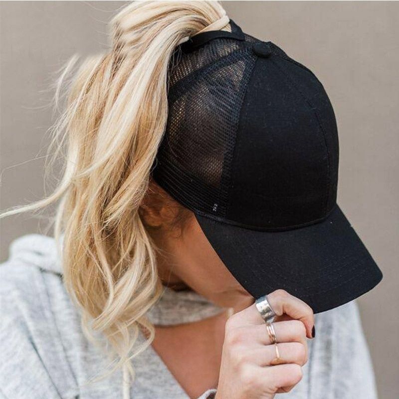 messy bun baseball hat