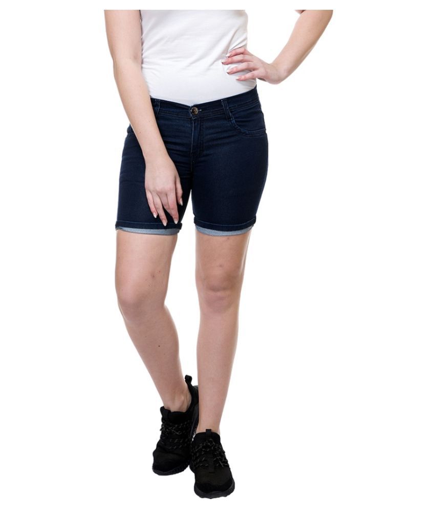 Buy broadstar Denim Hot Pants - Blue Online at Best Prices in India ...