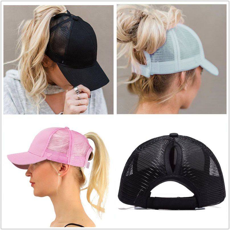 Comhats Womens Mesh High Ponytail Baseball Cap Messy Bun Summer Outdoor Sports Sun Hat Adjustable 