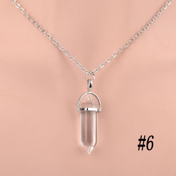 Natural Quartz Crystal Stone Point Chakra Healing Gemstone Pendant Necklace Gift 