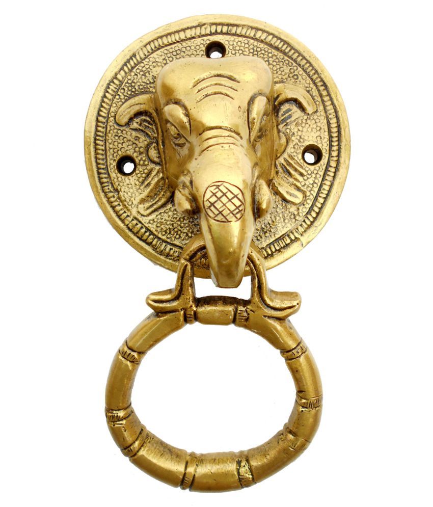 Susajjit Antique Elephant Face Door Knocker Engraved Design Made Of Brass