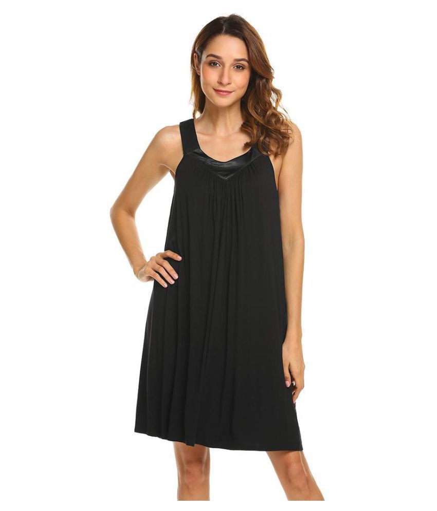 Buy Generic Rayon Night Dress - Black Online at Best Prices in India ...