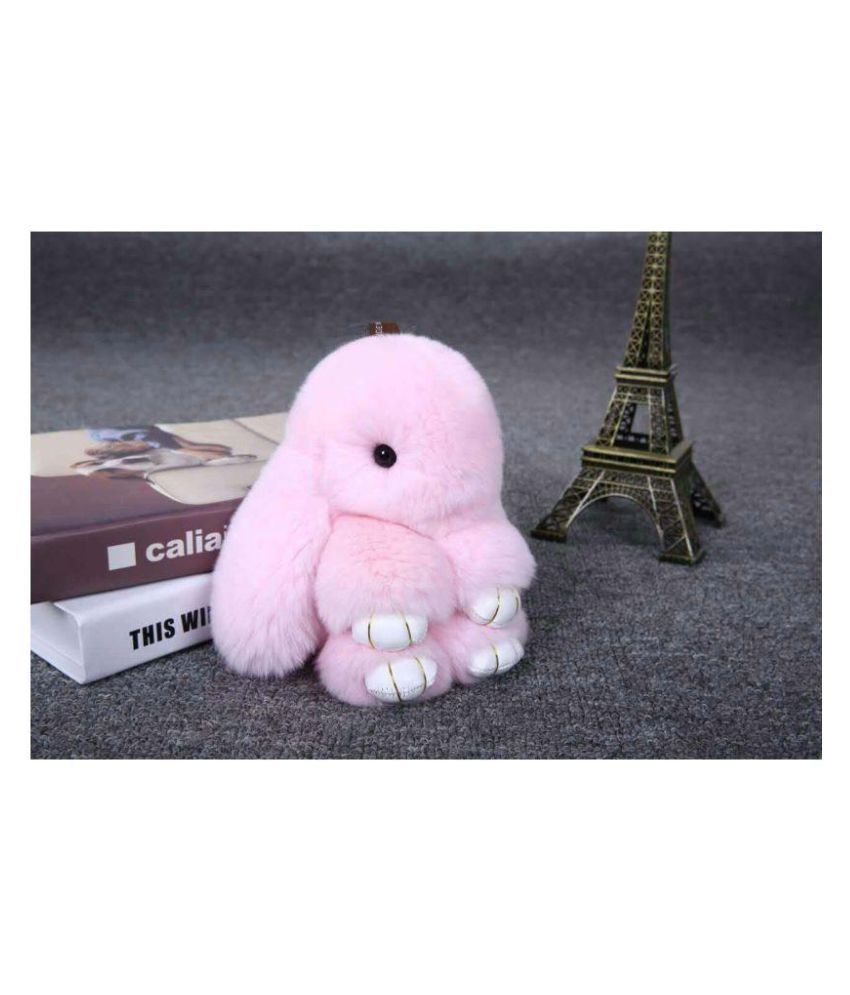 Rabbit Keychain Cute Fluffy Bunny Keychain Rex Genuine Rabbit Fur ...