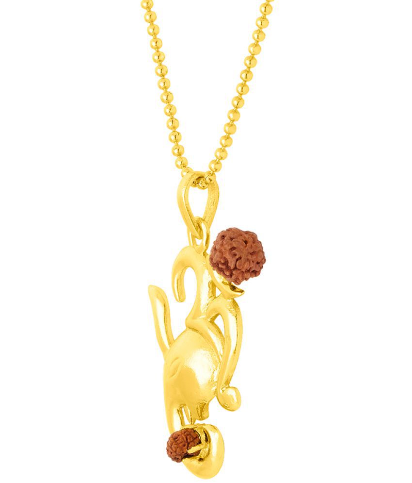 Voylla Gold Plated Rudraksha Mahadev Pendant With Chain: Buy Voylla ...