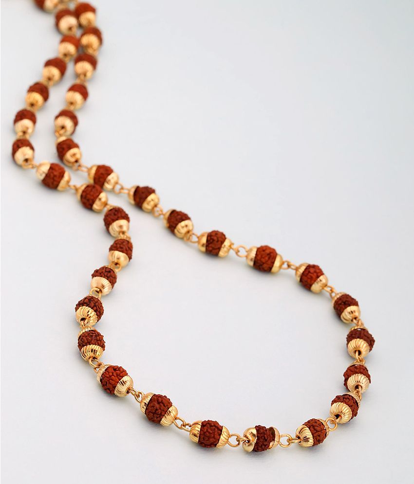 Voylla Gold Tone Chain Graced With 54 Rudraksha Beads: Buy Voylla Gold ...
