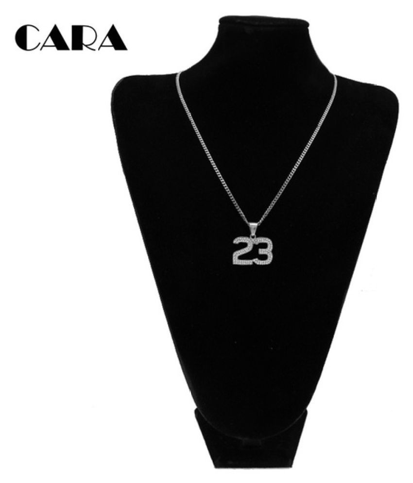stainless steel number 23 pendant necklace