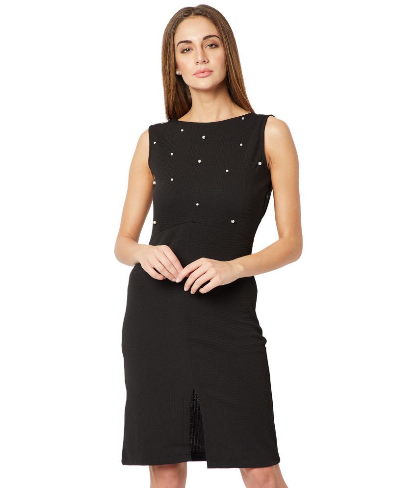     			Miss Chase Polyester Black Shift Dress