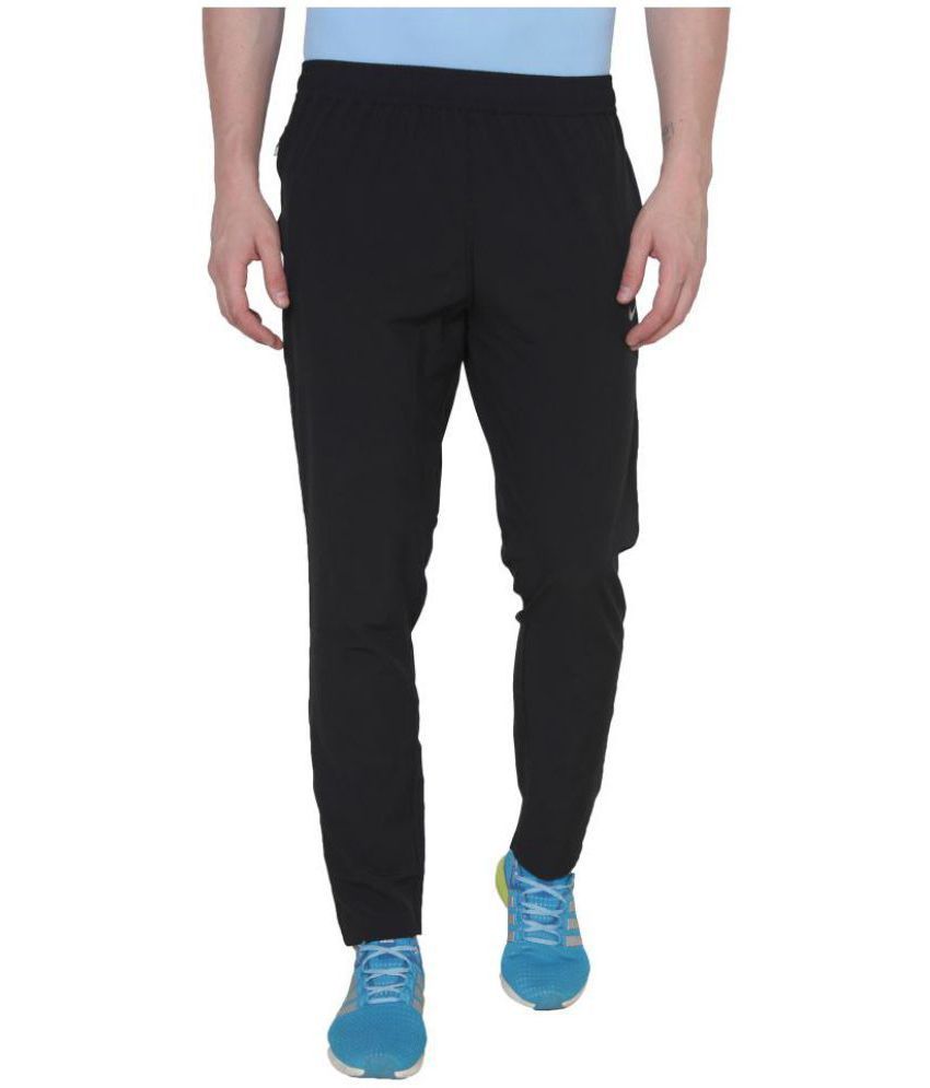 nike black polyester lycra trackpants