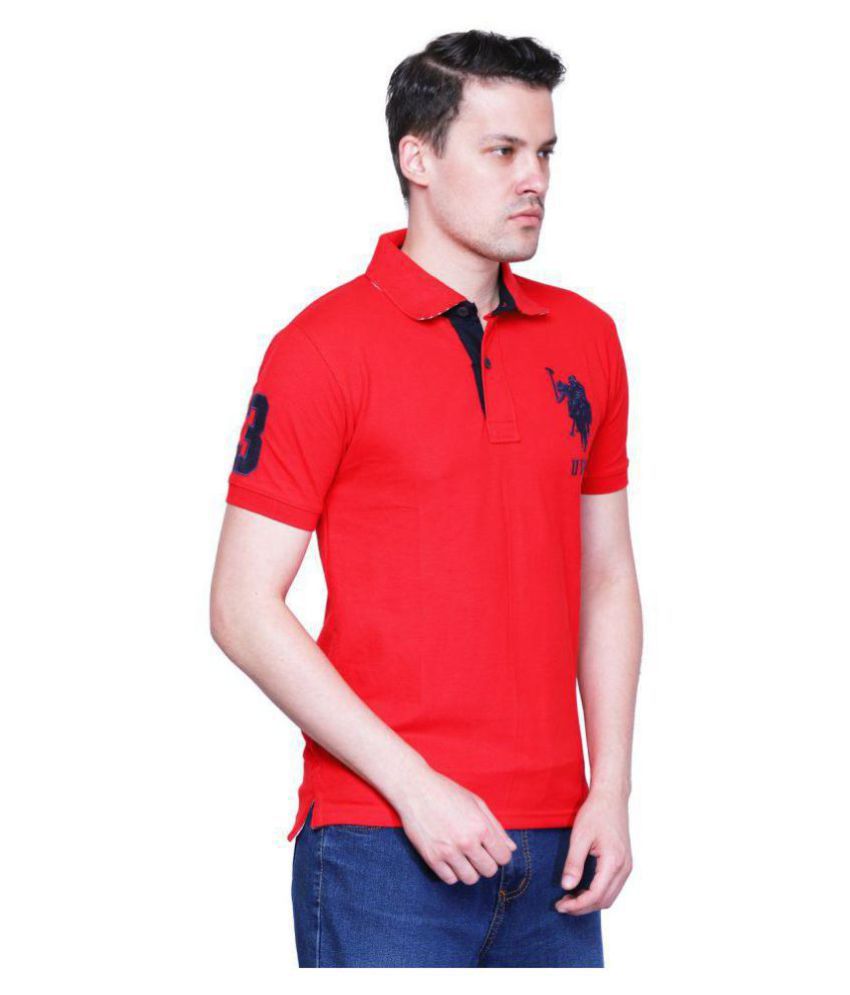 U.S. Polo Assn. Red Regular Fit Polo T Shirt - Buy U.S. Polo Assn. Red ...