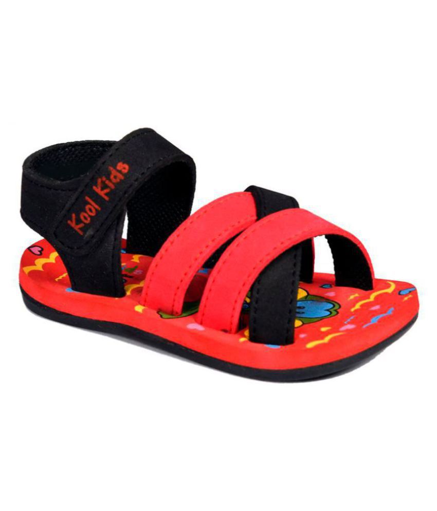 Bata Red Black Sandal for Kids Price in 