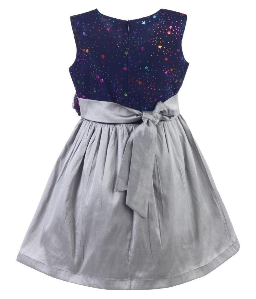 blue and grey combination dress Big 