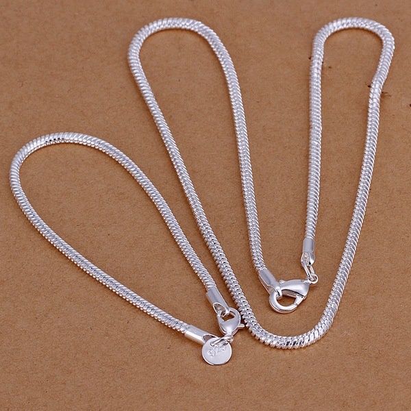 3mm sterling silver snake chain necklace