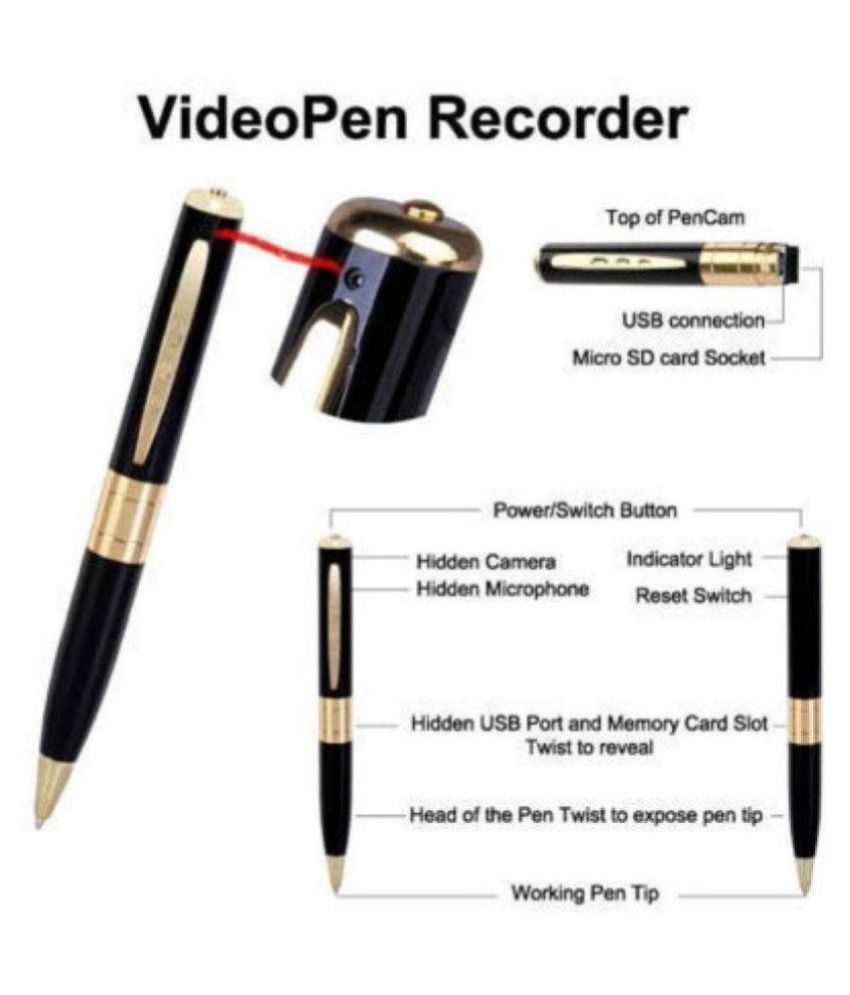     			SmartPen Gold & Black Spy Pen Camera with Audio/Video Recording,up to 32GB card supportable
