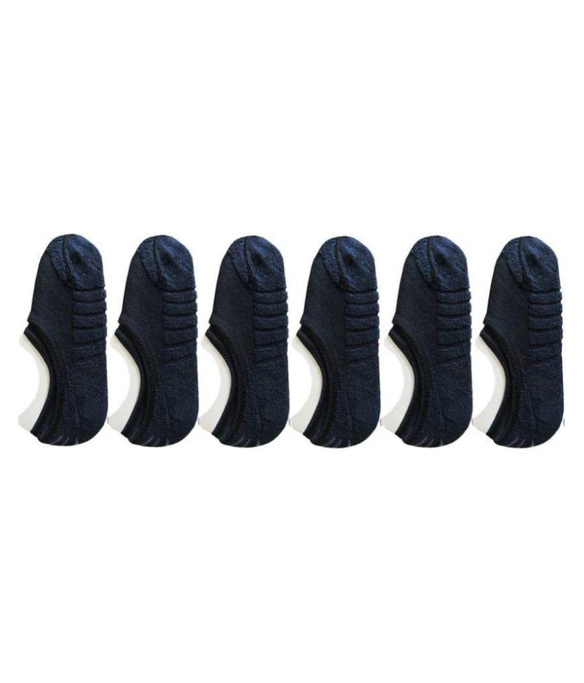     			Tahiro Blue Cotton Footies Loafer Socks - Pack Of 6
