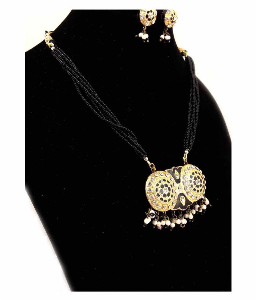 Dineshalini Creations Rajasthani Lac Dual Black Necklace Set Buy