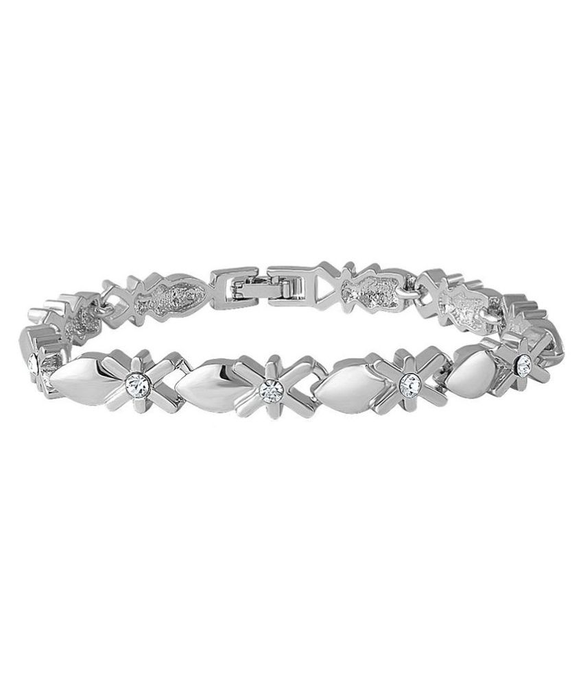 Mahi Silver Alloy Bracelet BR1100165R: Buy Mahi Silver Alloy Bracelet ...