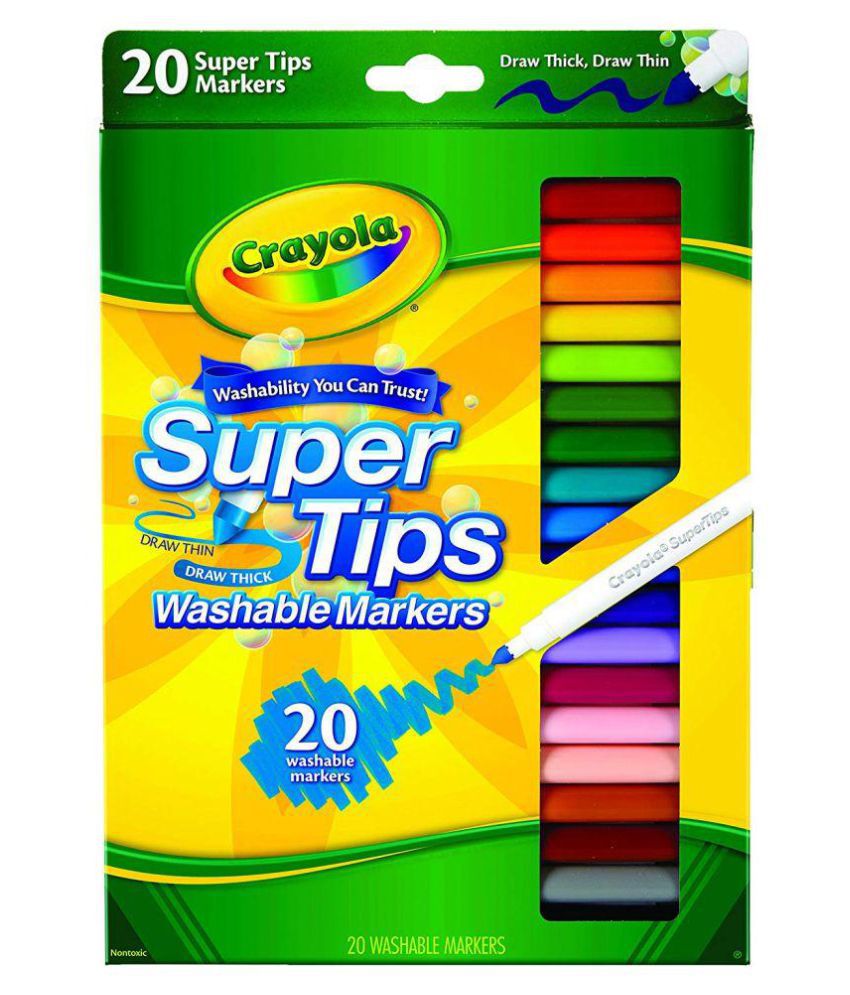 Crayola 20 Ct Super Tips Washable Markers: Buy Online at Best Price in