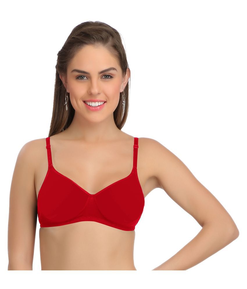     			Selfcare Cotton T-Shirt Bra - Red