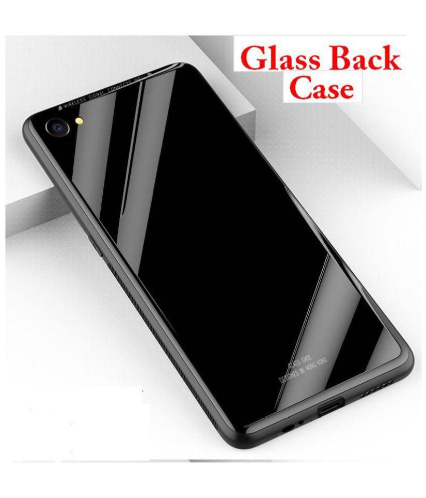     			RealMe 1 Mirror Back Covers JMA - Black Luxurious Toughened Glass Back Case