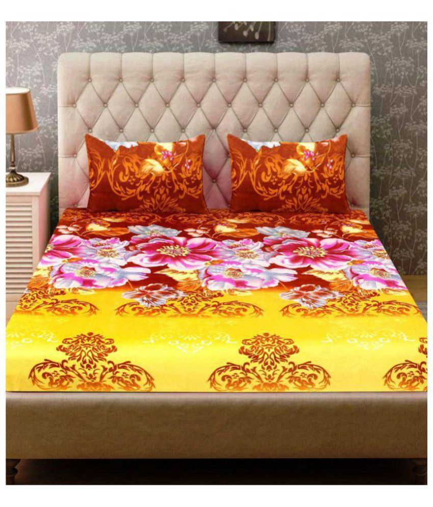 Panipat Textile Hub Microfibre Double Bedsheet with 2 Pillow Covers - Buy Panipat Textile Hub 