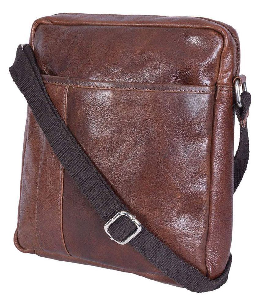 RSI Brown Pure Leather Sling Bag - Buy RSI Brown Pure Leather Sling Bag ...