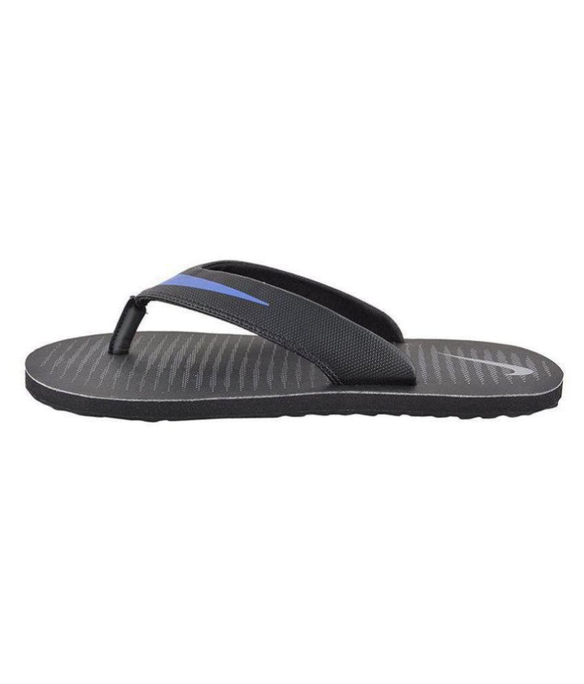 nike logo thong flipflop in black