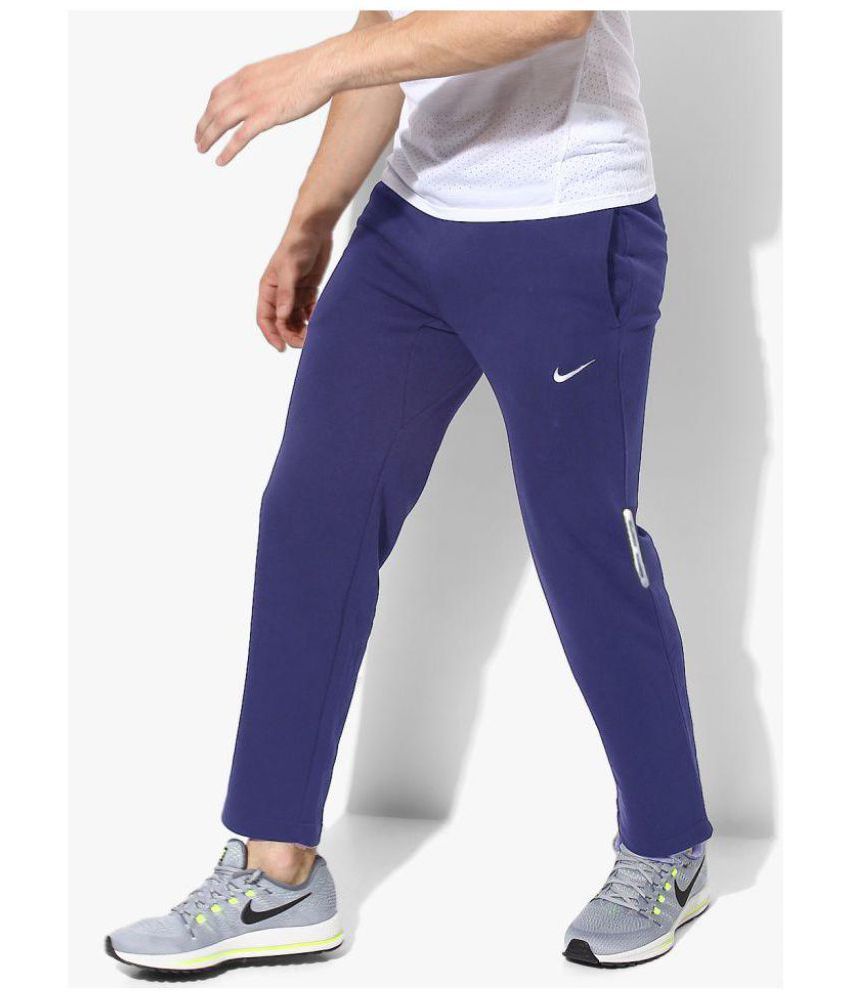 nike blue polyester lycra trackpants