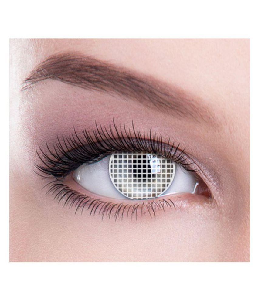 colour perfection White Mesh Crazy Color Contact Lens Quarterly